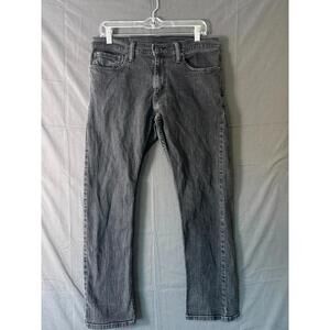 Levi's 514 Slim Straight Jeans Men's 33x30 - Faded Black Gray Wash - Stretch